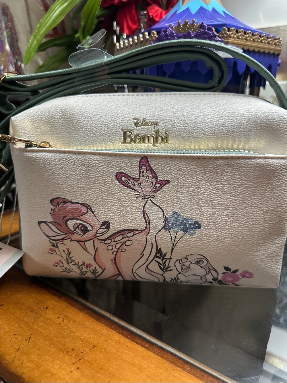Primark Cream Disney Bambi Crossbody Bag with Floral Art NWT